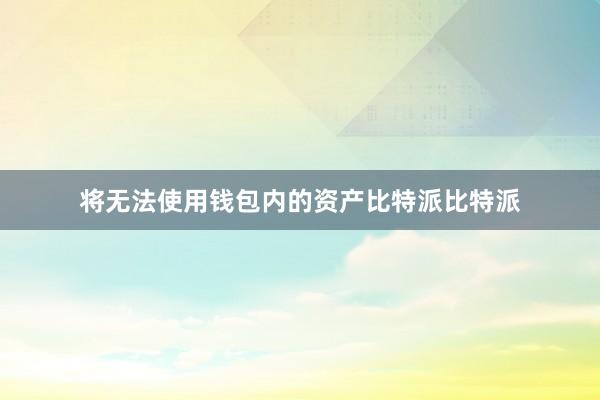 将无法使用钱包内的资产比特派比特派