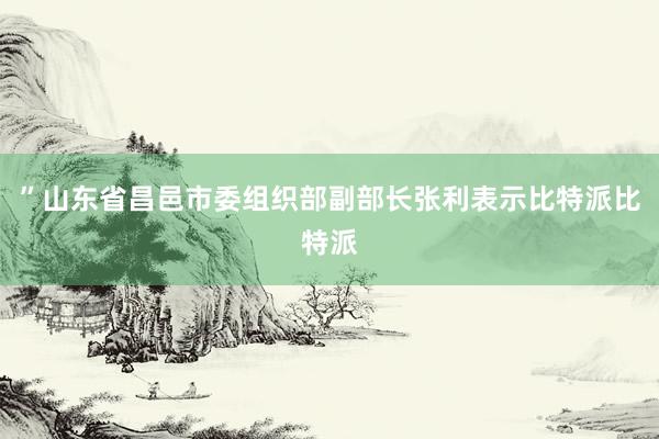 ”山东省昌邑市委组织部副部长张利表示比特派比特派