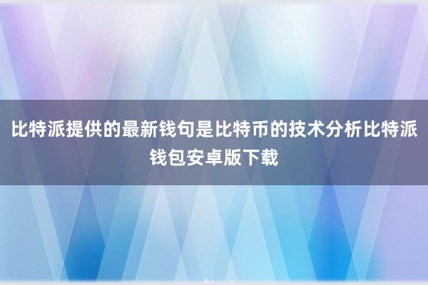 比特派提供的最新钱句是比特币的技术分析比特派钱包安卓版下载