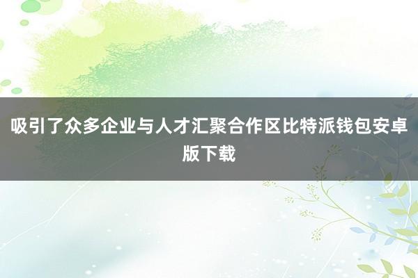 吸引了众多企业与人才汇聚合作区比特派钱包安卓版下载