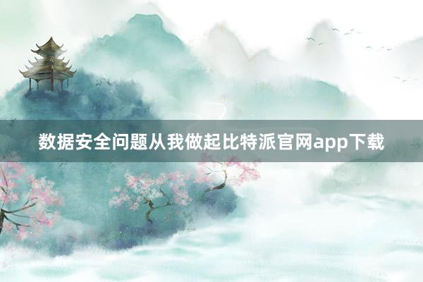 数据安全问题从我做起比特派官网app下载