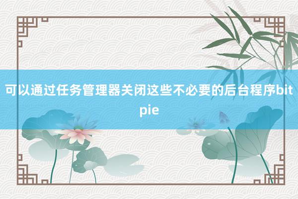 可以通过任务管理器关闭这些不必要的后台程序bitpie